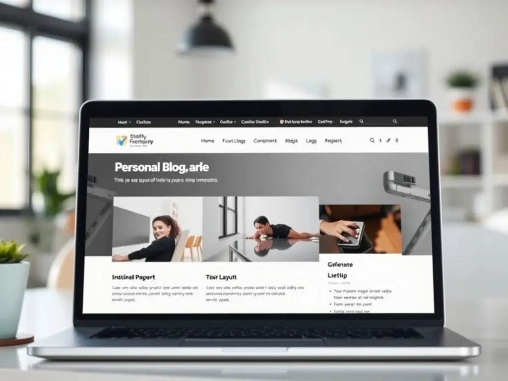 An image featuring the WordPress logo with a focus on a blog layout, showcasing the platform's content management capabilities and SEO benefits.