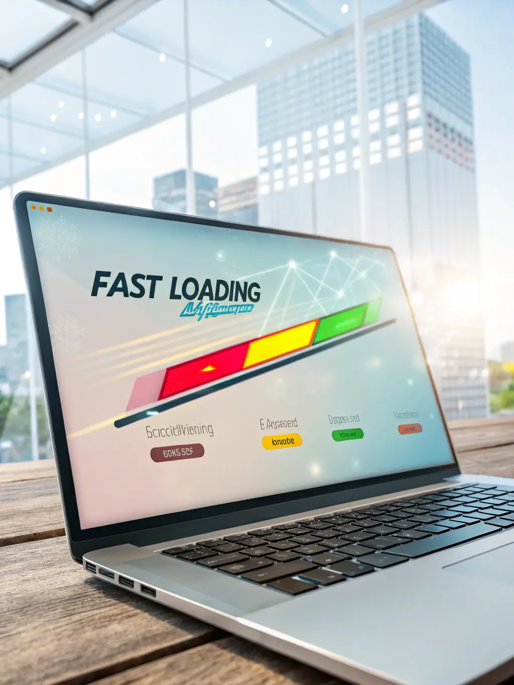 An illustration of a website loading quickly, emphasizing the importance of fast loading times for user experience and search engine rankings.
