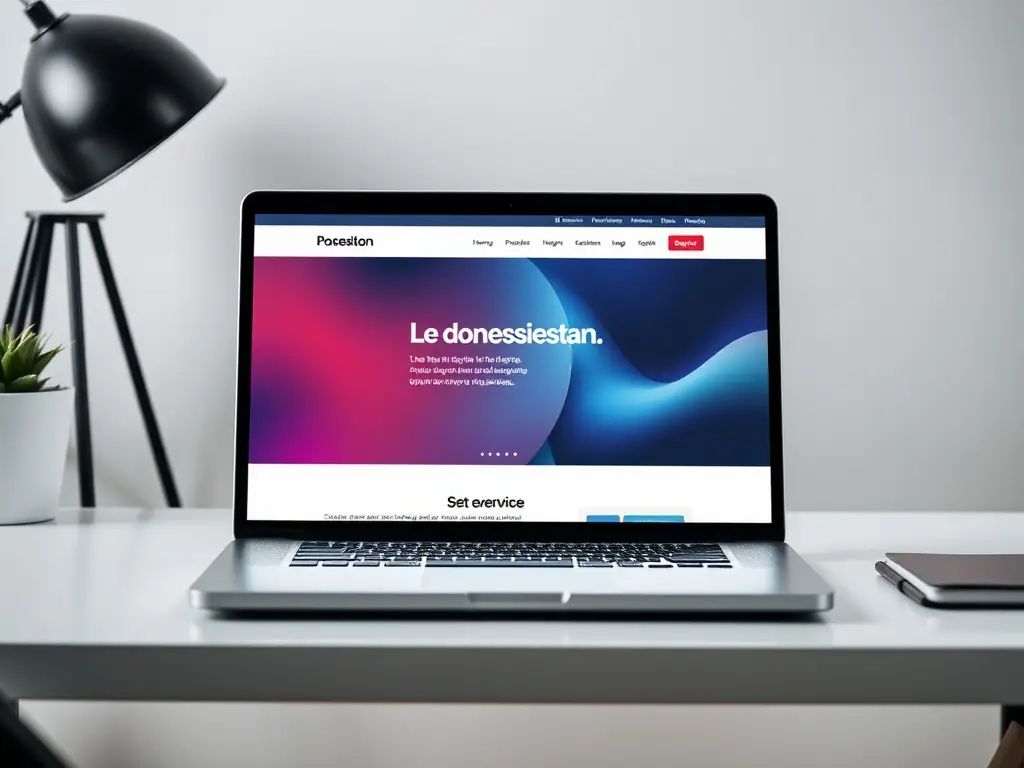 A clean and modern website design mockup displayed on a laptop screen, representing a versatile solution for different business types.